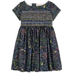 Bonpoint brode Main smocked blue Floral Kids Dress 8